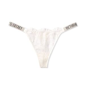 Victoria's Secret White Shine Strap Lace Panty